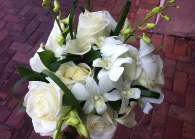 White tropical wedding bouquet